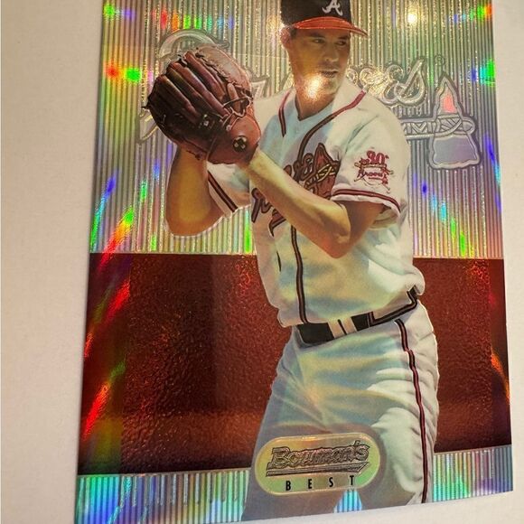 1995 Bowman's Best Jumbo Refractors Greg Maddux 15 mint condition 4x6 rare - Picture 3 of 4